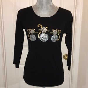 Karen Scott Cats 100% Cotton Top (NWOT) 🎃